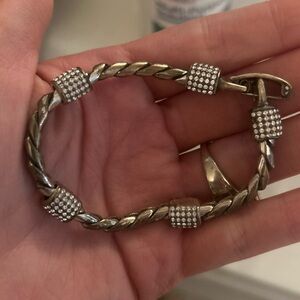 Brighton Twisted Silver Bracelet with Studded Accents